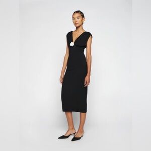 Reformation Black & White Flower Dress